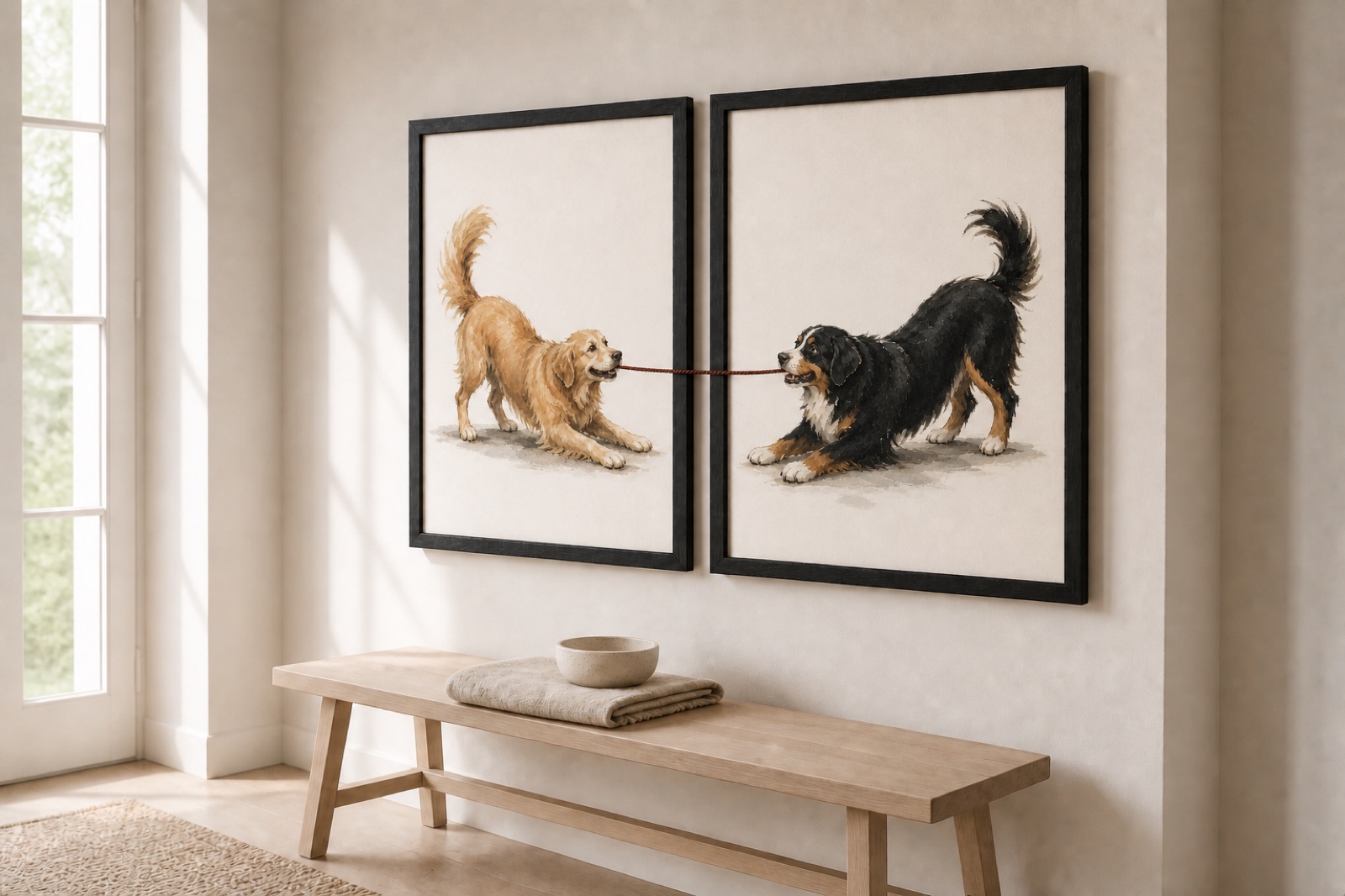 Tug of Love displayed in a Nordic interior